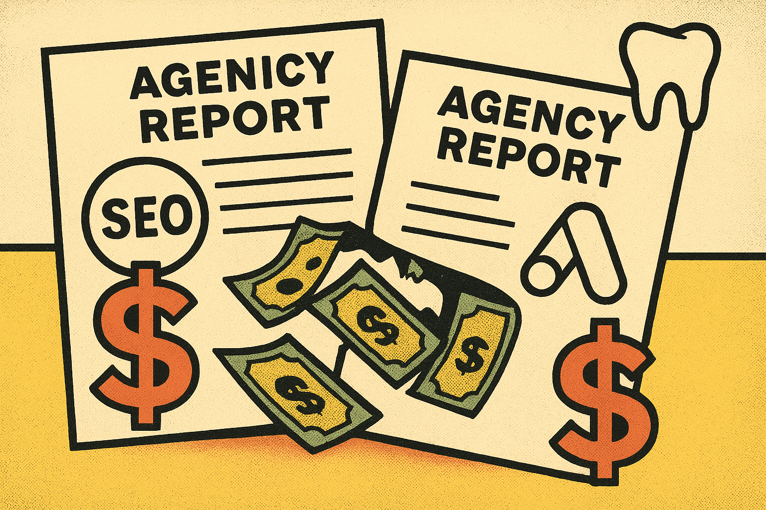 Channel overlap case study showing $50K waste in dental marketing